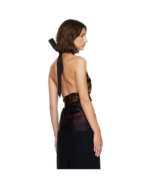 Dries Van Noten Black Satin Blouse