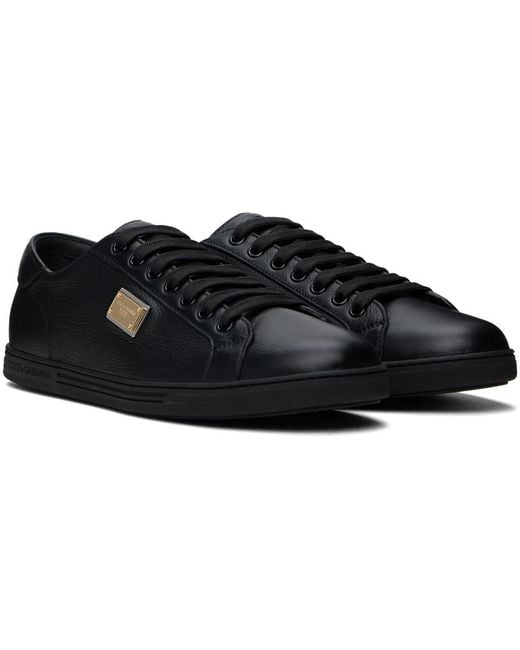 Dolce & Gabbana Dolce&gabbana Black Saint Tropez Calfskin Sneakers for men