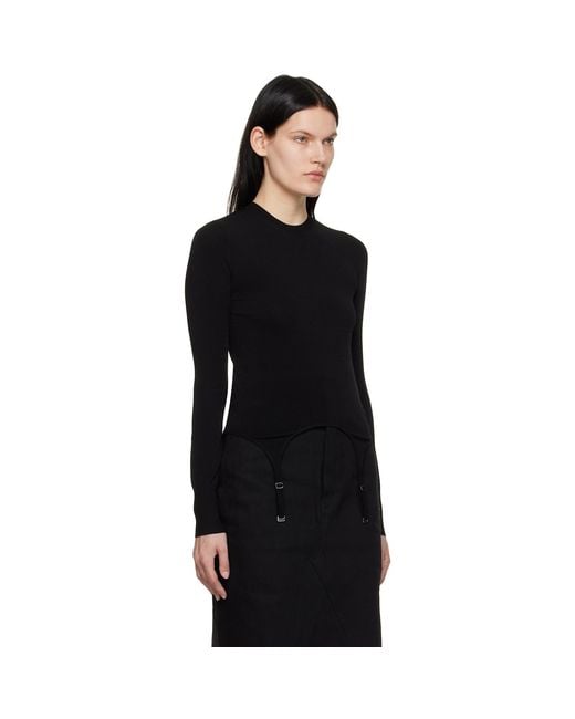 Dion Lee Black Garter Long Sleeve T-Shirt