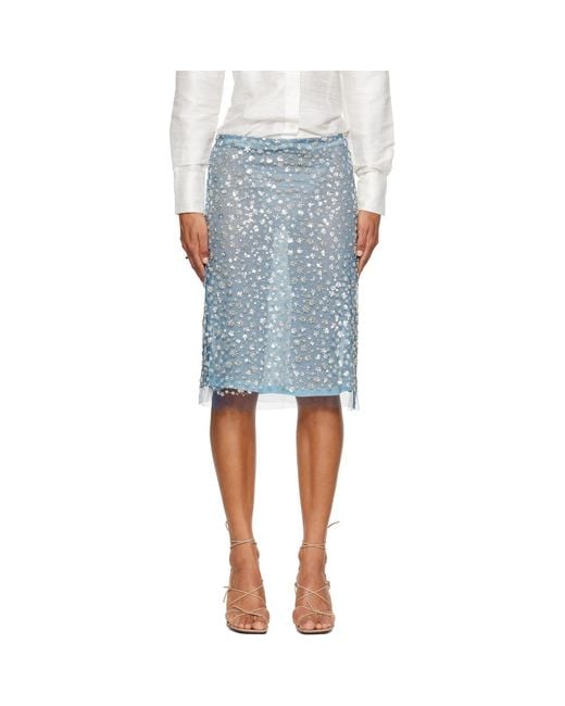 RESCHA Blue Ssense Exclusive Galaxy Midi Skirt