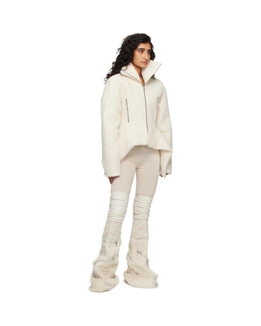 Rick Owens Natural Off- Temple Cargo Fetish Sneaks Tall Boots