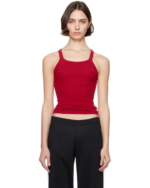 Re/done レッド Hanesエディション リブタンクトップ Red