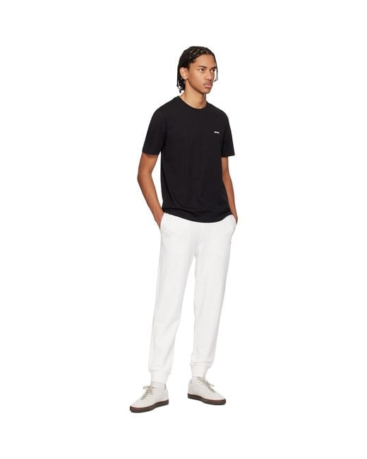 HUGO Black Logo-Print Cotton Jersey T-Shirt for men