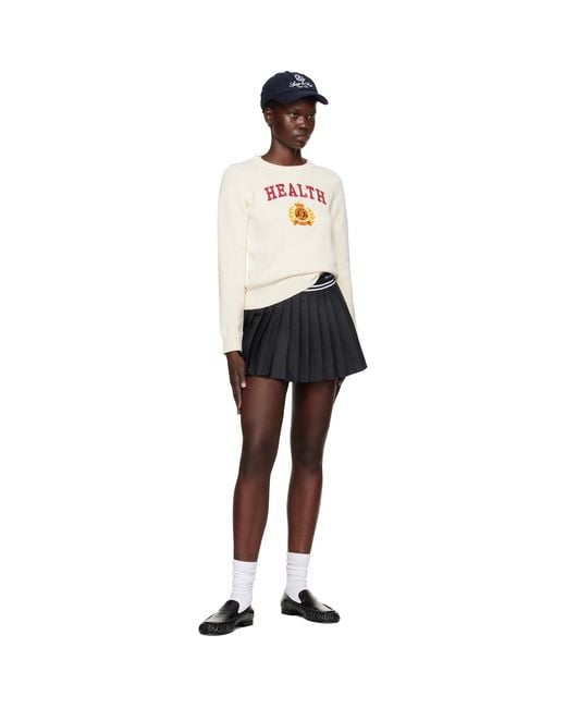 Sporty & Rich Black Abigail Wool Pleated Miniskirt