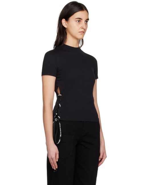 Versace Black Lace-up T-shirt