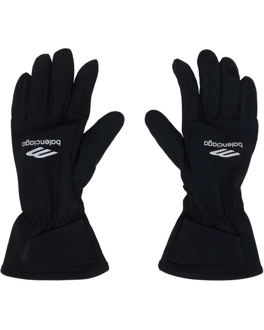 Balenciaga Black Skiwear 3b Sports Icon Ski Gloves for men