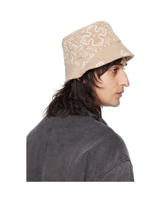 Rhude Multicolor Beige Knit Bucket Hat for men
