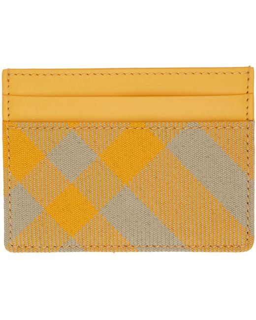 Burberry Yellow Check Card Holder for men