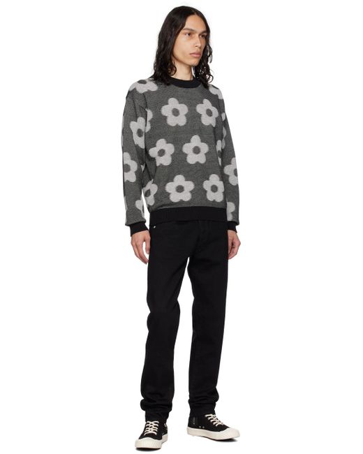 KENZO Black & White Paris Flower Spot Sweater for men