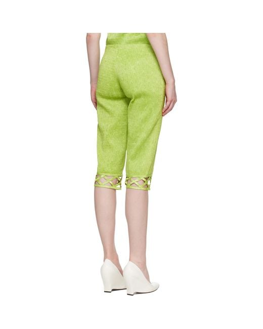 Super Yaya Green Lozanges Capri Trousers
