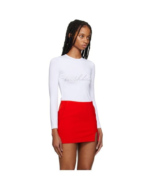 Pushbutton Red Crystal Long Sleeve T-Shirt