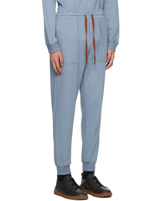 Zegna Blue Essential Sweatpants for men