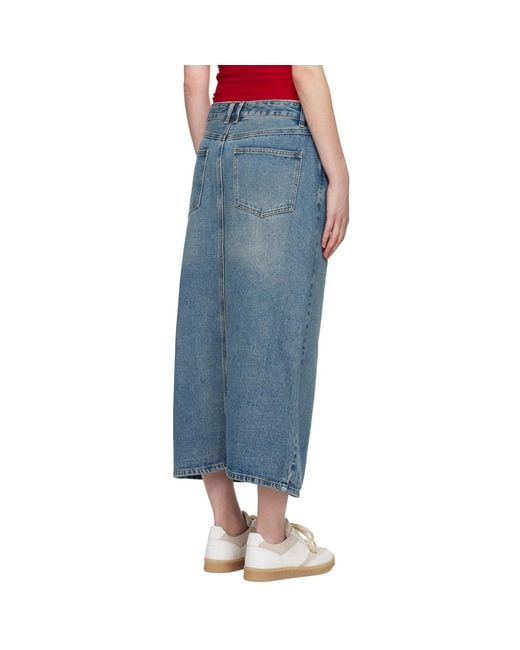 Wynn Hamlyn Black Indigo Washed Denim Maxi Skirt
