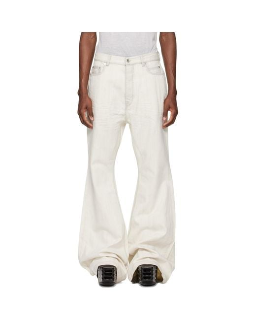 Rick Owens White Off- Temple Bolan Bootcut Jeans for men