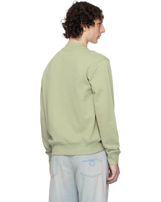 Boss Green Khaki Relaxed-Fit Terry Contrast Logo Sweatshirt for men