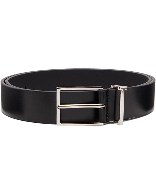 Tom Ford Black Vacchetta Leather T Loop Belt for men