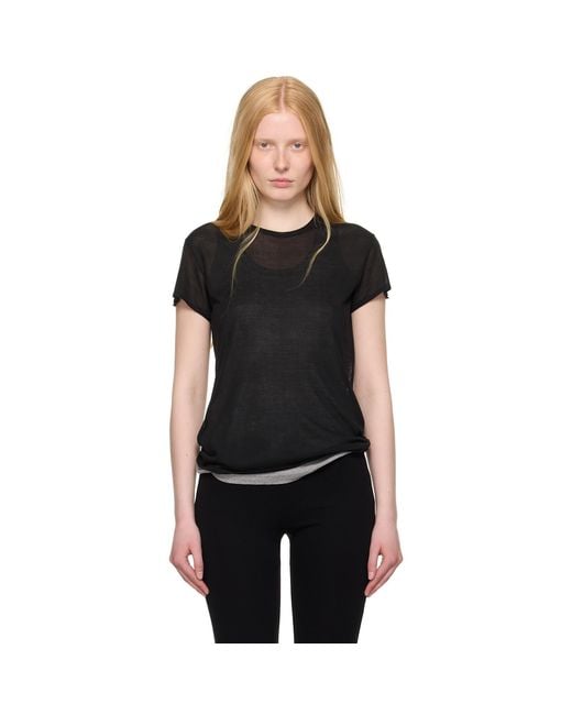 Totême Black Silk T-Shirt