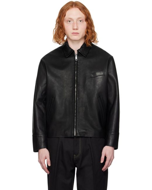 Second/Layer Black Rider Leather Jacket for men