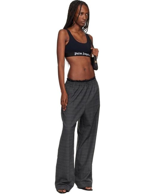 Palm Angels Black Classic Logo Sport Bra