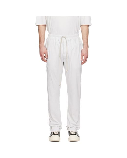 Rick Owens White Off- Temple Berlin Drawstring Sweatpants for men