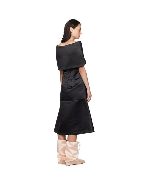 Ashley Williams Black Recycled Satin Maxi Dress