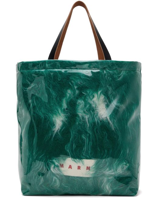 Marni Green Blue Patch Tote for men