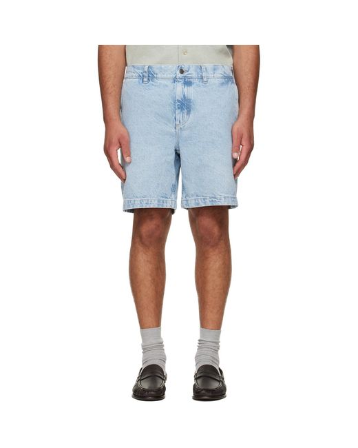 Boss Blue Faded Denim Shorts for men