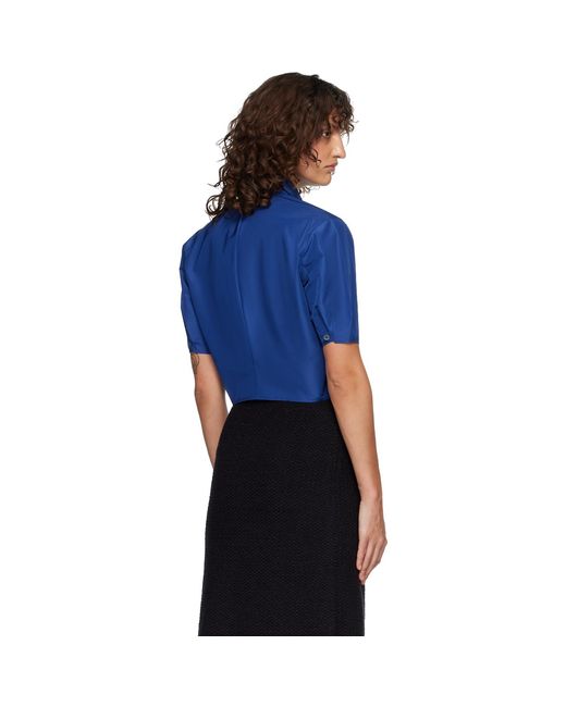 Jil Sander Blue Technical Faille Shirt