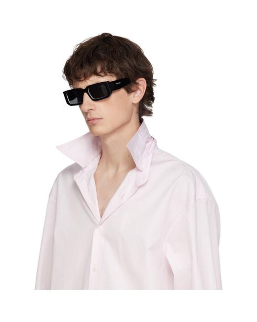 Prada Black Square Acetate Chunky Sunglasses for men