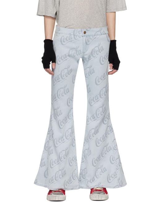 ERL White Jacquard Jeans for men