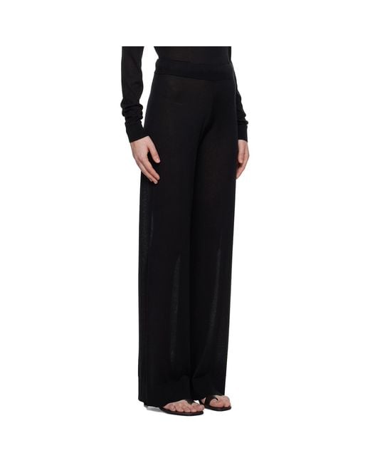 Totême Black Wide Knit Trousers
