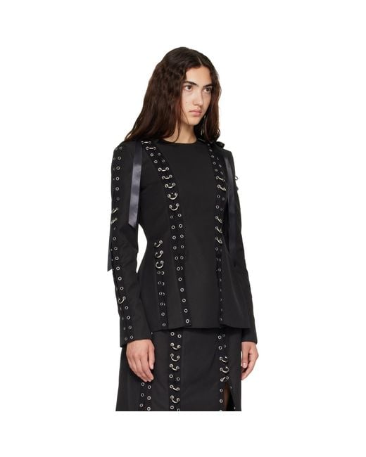 Simone Rocha Black Grommet Ring Sculpt Top