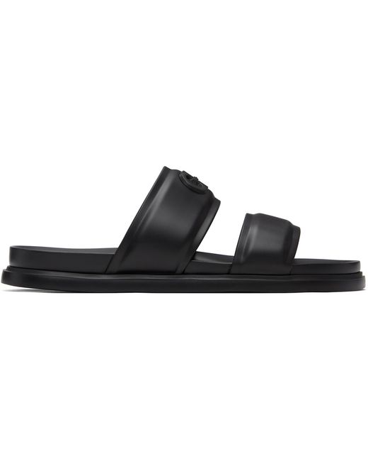 Ferragamo Black Gancini Ornament Slide Sandals for men