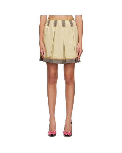 Moschino Yellow Beige Inside Out Miniskirt