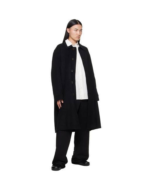 MM6 by Maison Margiela Black Double-Faced Wool Coat for men