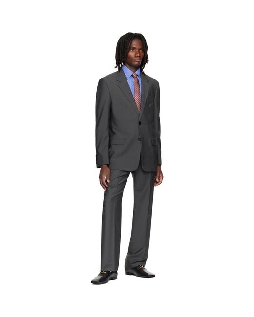 Valentino Gray Wool Mohair Blazer for men