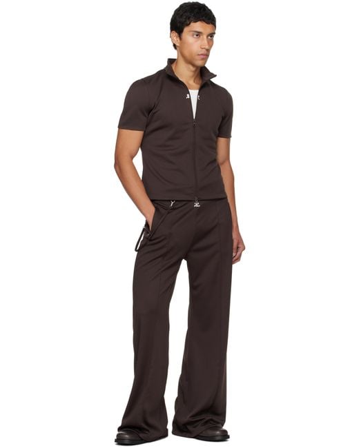 Courreges Brown Flare Interlock Tracksuit Pants for men