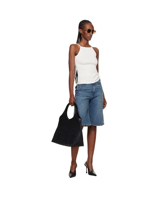 Courreges Black Off- Contrast Tank Top