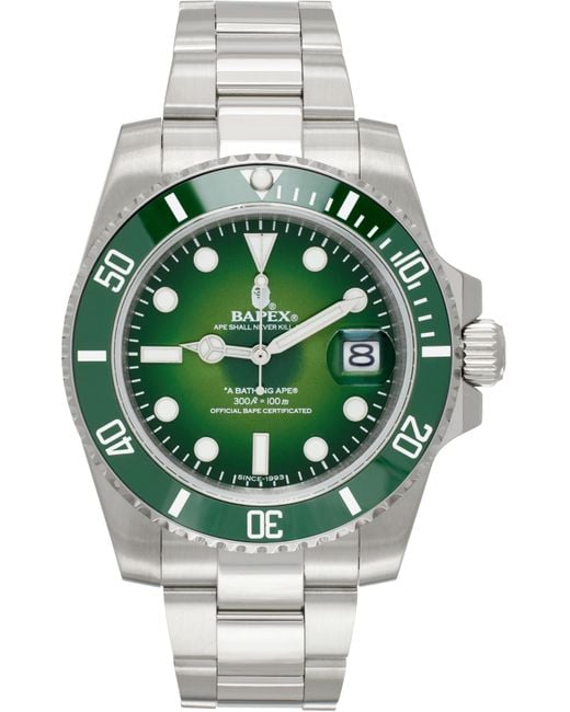 A Bathing Ape Green Type 1 Watch for men
