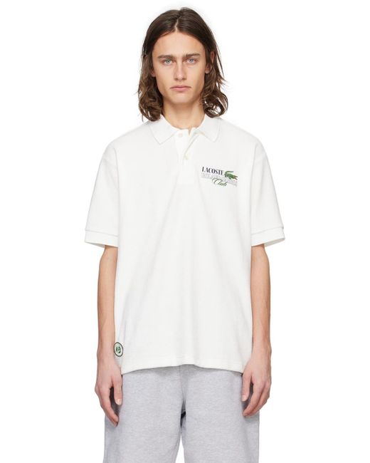 メンズ Lacoste Roland Garrosエディション ホワイト ポロシャツ White