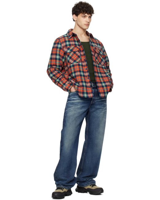BBCICECREAM Red Padded Check Overshirt for men