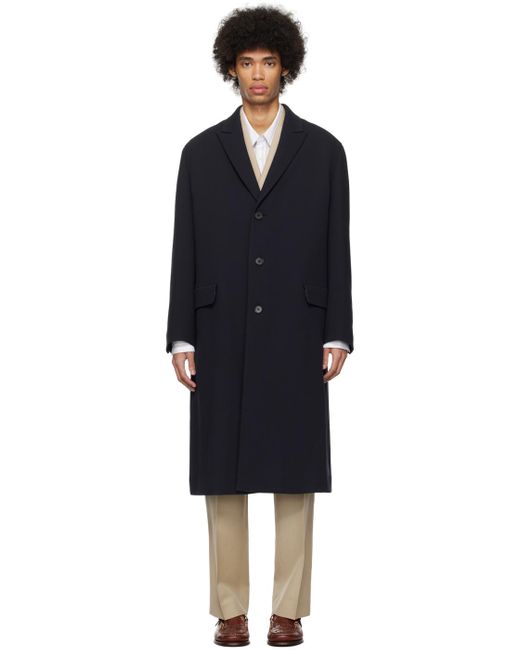 AURALEE ダークネイビー チェスターコート メンズ AURALEE ネイビー チェスターフィールド コート ブラック | Lyst