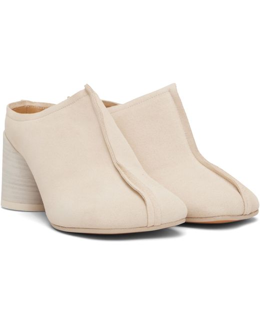 MM6 by Maison Margiela White Off- Crosta London Mule Heels
