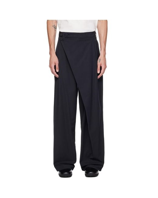 Kiko Kostadinov Black Kippel Wrap Trousers for men
