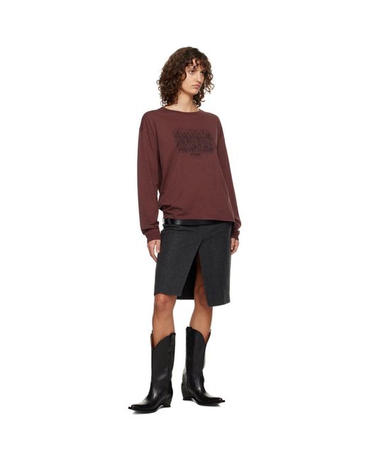 Maison Margiela Purple Burgundy Cotton Numerical T-Shirt