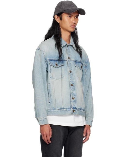 we11done Black Washed Denim Jacket for men