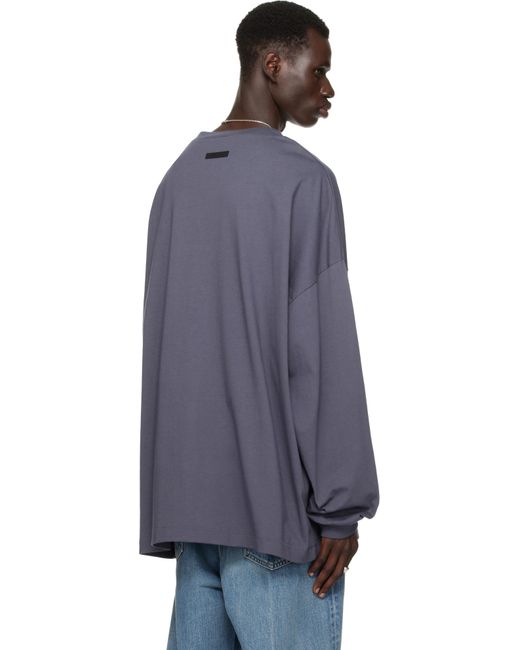 メンズ Fear Of God ネイビー ジャージ 長袖Tシャツ Blue