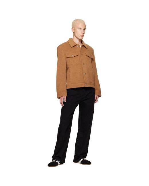 Helmut Lang Brown Tan Wool Trucker Jacket for men