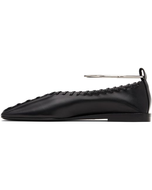 Jil Sander Black Ring Ballerina Flats
