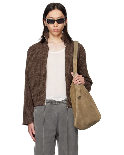 Our Legacy Brown Shrunken Fullzip Sweatshirt for men